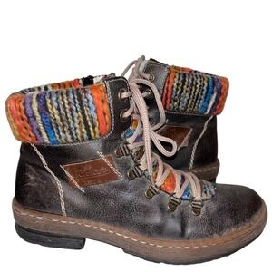 Rieker | Women's 37 EU 6.5 US | Felicitas | Gray | Vegan | Knit Cuff | Lace Zip